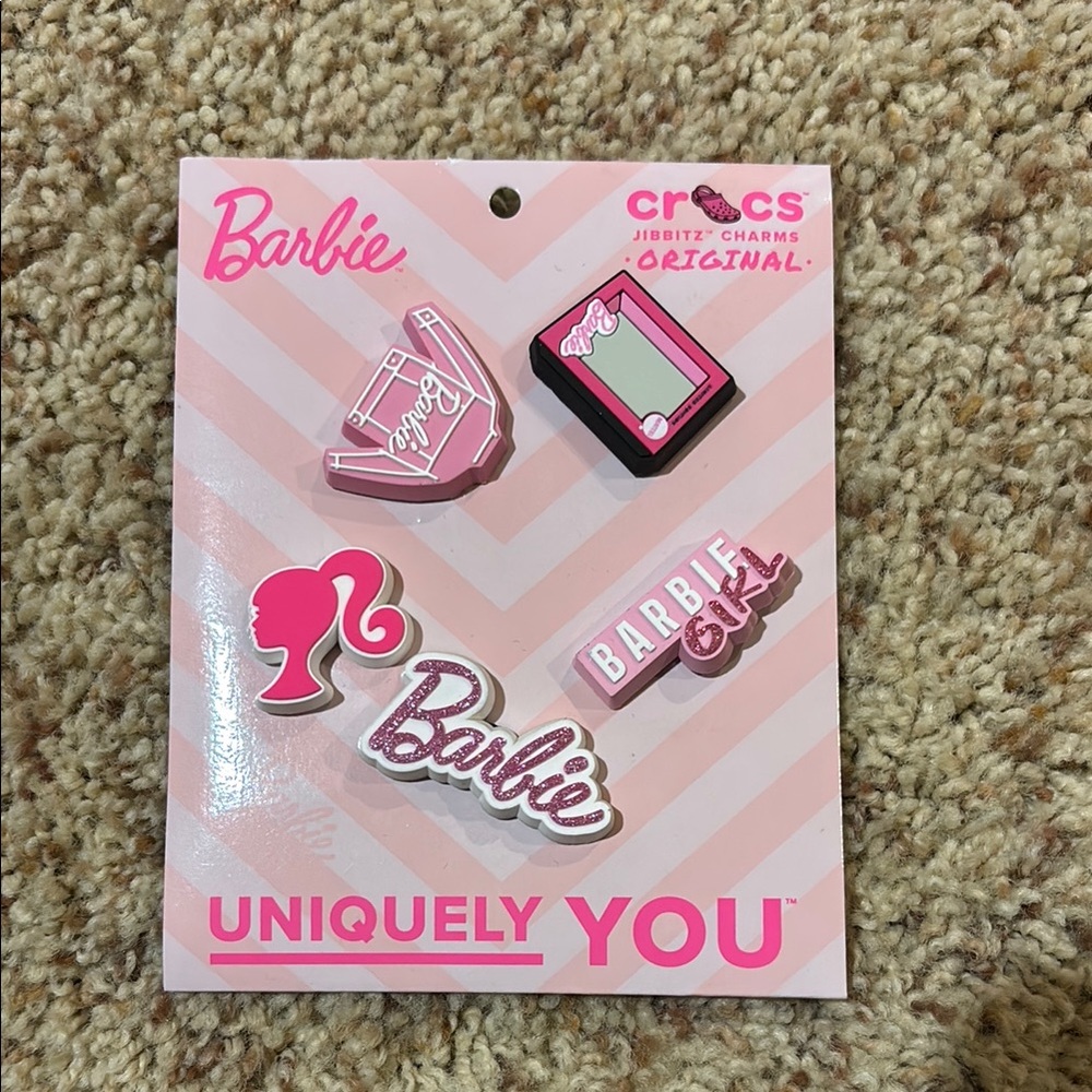 BRAND NEW Barbie croc jibitz-package opened but not removed or used